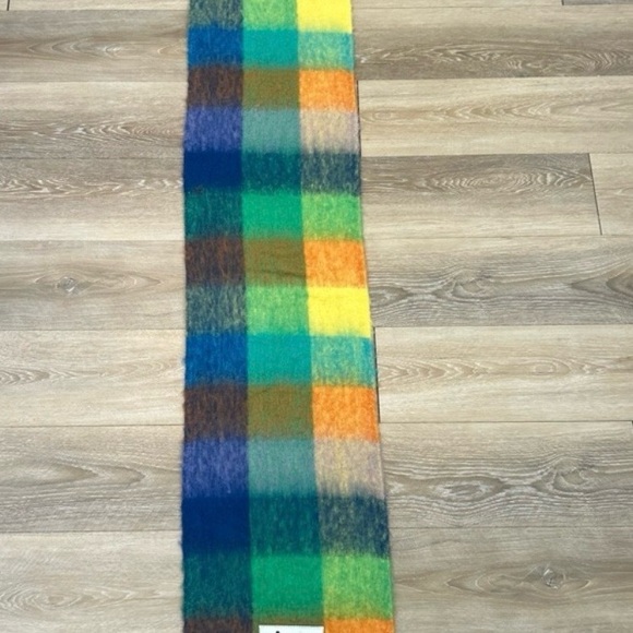 Acne Studios Multicolor Mohair Checked Scarf - Picture 3 of 5